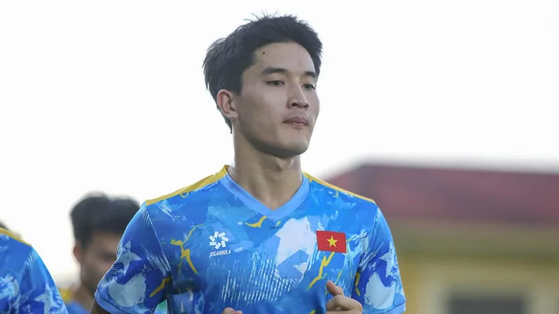 Tiền vệ Nguyễn Ngọc Mỹ hạnh phúc với bàn thắng đầu tiên cho U23 Việt Nam. ẢNH: XUÂN TÙNG 