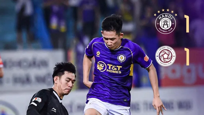 Hà Nội FC chia điểm với Viettel FC trong trận derby thủ đô đầy hấp dẫn. ẢNH: HNFC