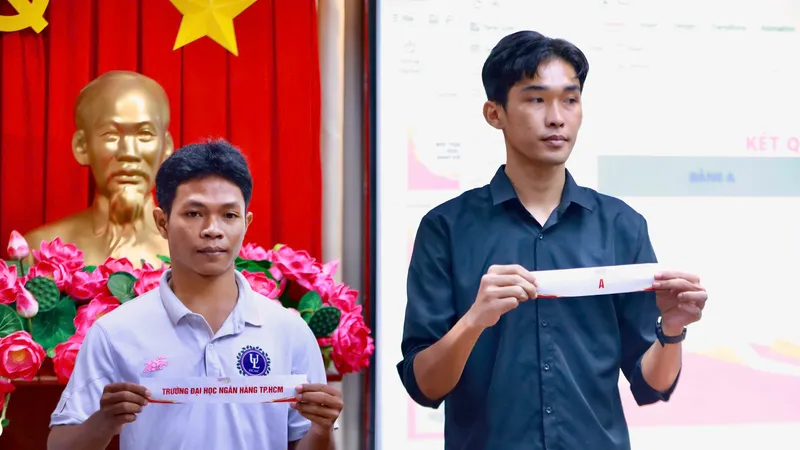 12 đội futsal đại diện cho 12 trường đại học trên địa bàn TPHCM tham dự giải đấu. ẢNH: TÂM HÀ 