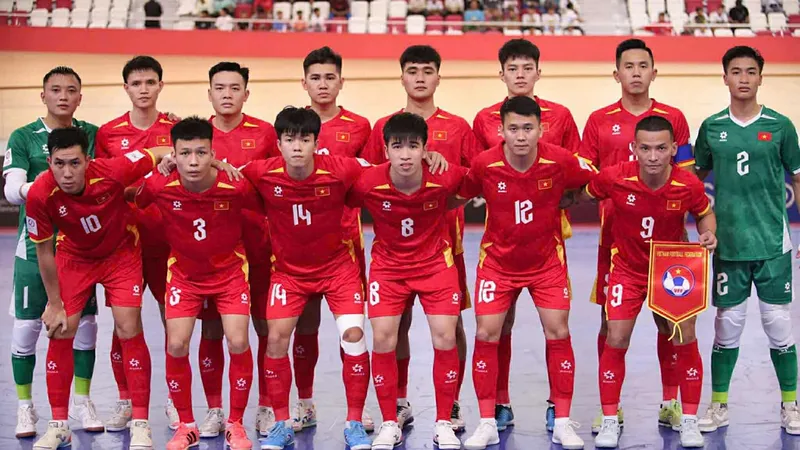 Đội tuyển futsal Việt Nam hướng đến mục tiêu tiếp theo là vào vòng bán kết châu Á 2026. ẢNH: PHAN HỒNG 