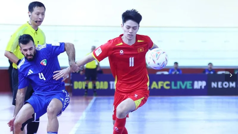 Vòng chung kết Futsal châu Á đầu tiên của cầu thủ sinh năm 2004 Vũ Ngọc Ánh. ẢNH: AFC 