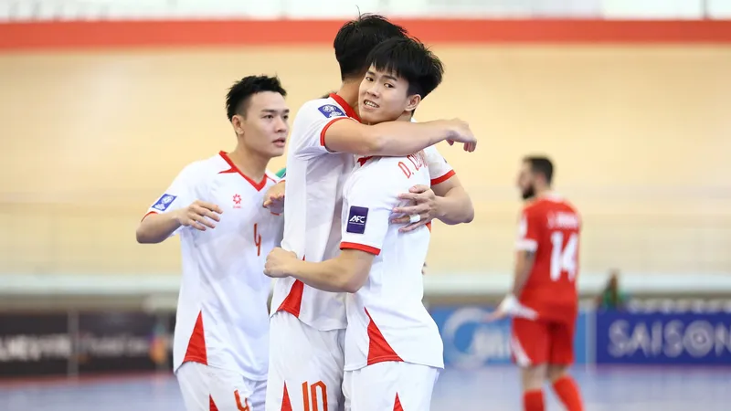 Đội tuyển futsal Việt Nam quyết tâm hướng đến tấm vé vào bán kết châu Á 2026. ẢNH: AFC 