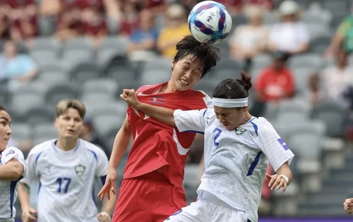 Các cô gái CHDCND Triều Tiên có chiến thắng đầu tiên sau 16 năm trở lại Asian Cup nữ. ẢNH: AFC