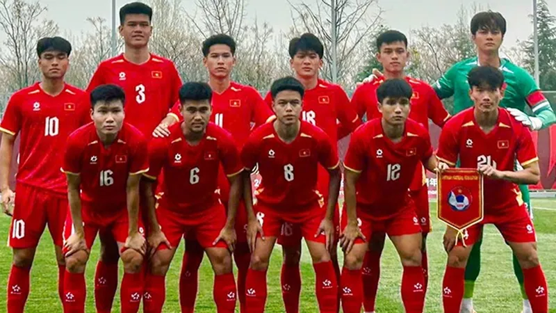 U23 Việt Nam ở trận ra quân Giải giao hữu CFA Team China - Tây An 2026. ẢNH: NHẬT ĐOÀN 