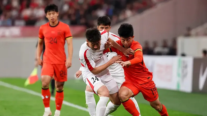 U23 Trung Quốc cầm hòa U23 CHDCND Triều Tiên. ẢNH: CFA 