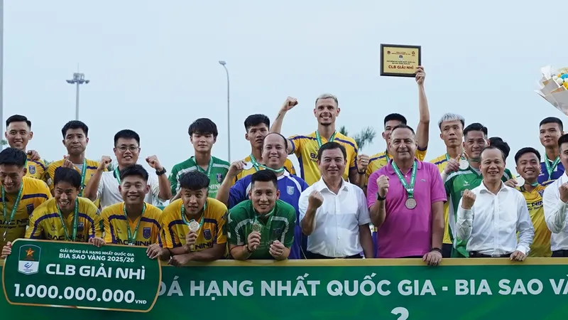 Bắc Ninh là đội á quân tại Giải hạng Nhất quốc gia 2025-2026. ẢNH: VPF 