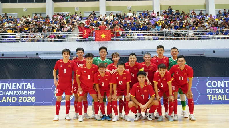 Futsal Việt Nam đoạt vị trí á quân tại Continental Championship 2026. ẢNH: PASO FUTSAL