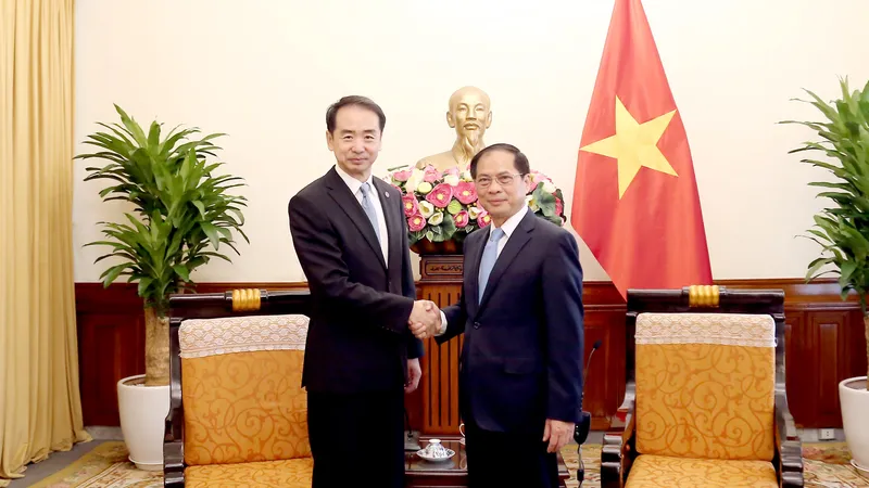 Phó Thủ tướng, Bộ trưởng Bộ Ngoại giao Bùi Thanh Sơn tiếp Đại sứ Trung Quốc Hà Vĩ