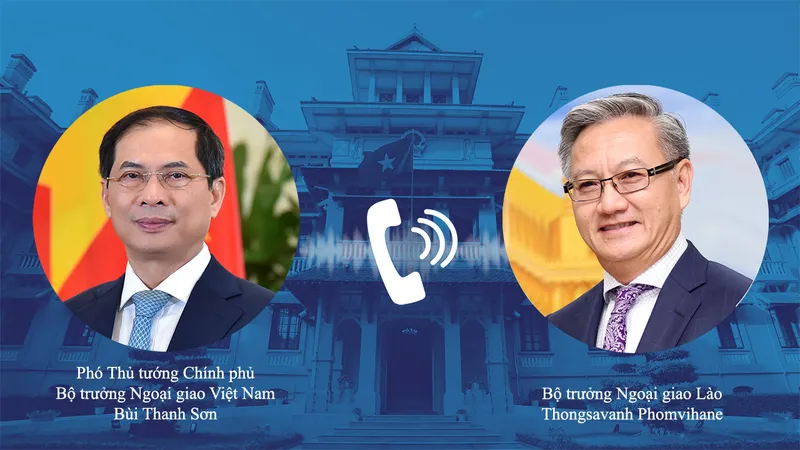 Phó Thủ tướng, Bộ trưởng Bộ Ngoại giao Bùi Thanh Sơn hội đàm trực tuyến với Bộ trưởng Ngoại giao Lào