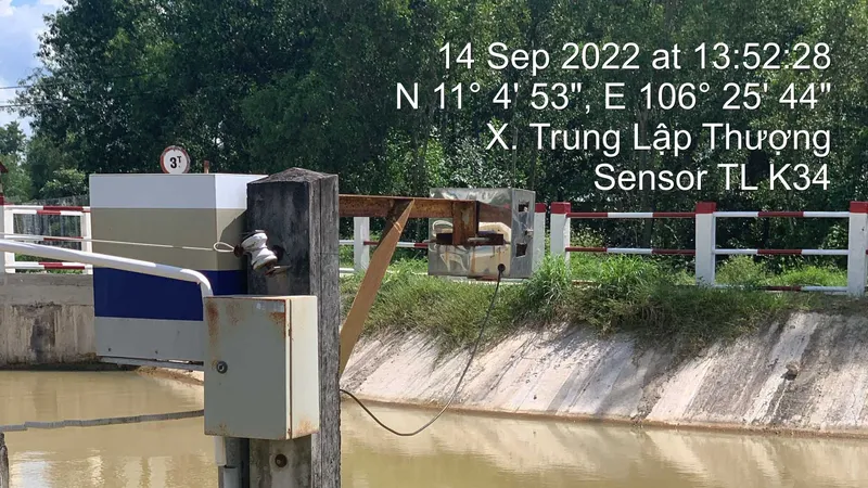 Trạm quan trắc thủy văn ở xã Trung Lập Thượng, huyện Củ Chi, TPHCM