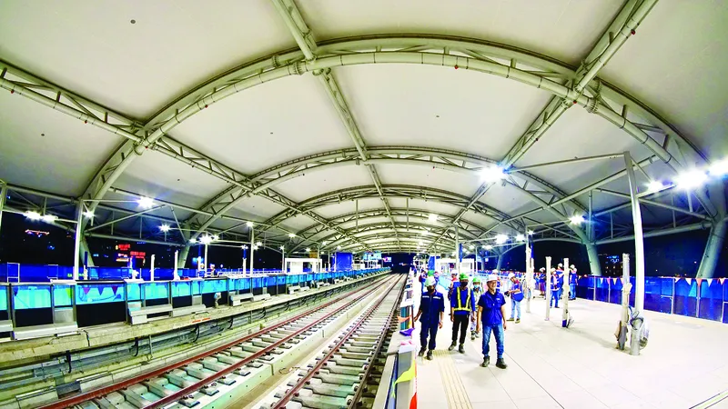 Nhà ga Văn Thánh (quận Bình Thạnh) - metro Bến Thành - Suối Tiên sắp hoàn thành. Ảnh: HOÀNG HÙNG