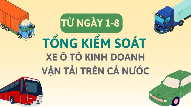 Từ ngày 1-8, tổng kiểm soát xe ô tô kinh doanh vận tải trên cả nước 