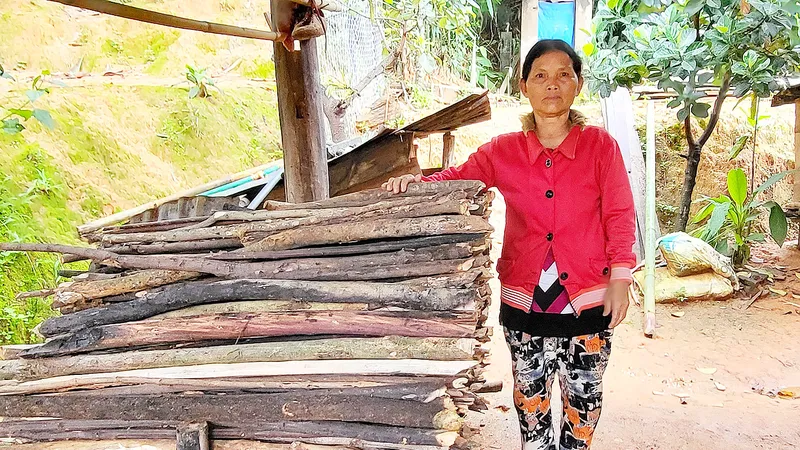 Kho củi của gia đình bà Y Jút được Hội Phụ nữ xã Đắk Hà, huyện Tu Mơ Rông, tỉnh Kon Tum tặng 