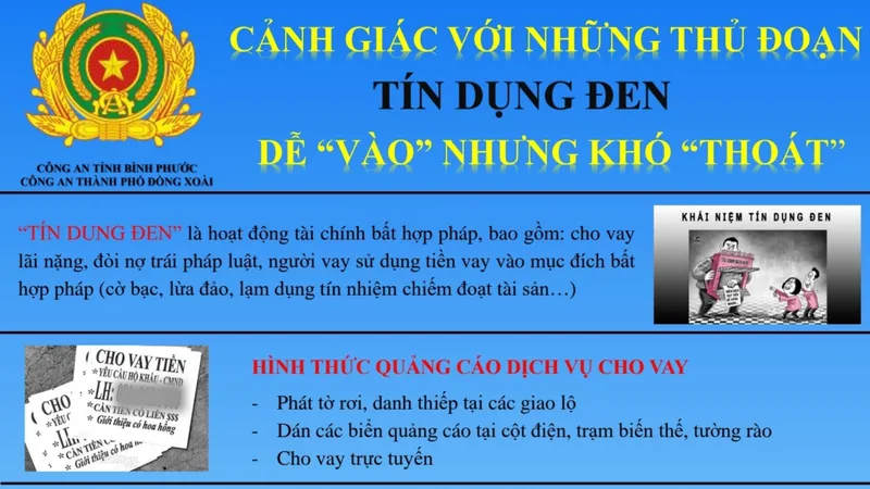 TP Đồng Xoài (Bình Phước): Xây dựng banner cảnh báo người dân về hoạt động “Tín dụng đen” 
