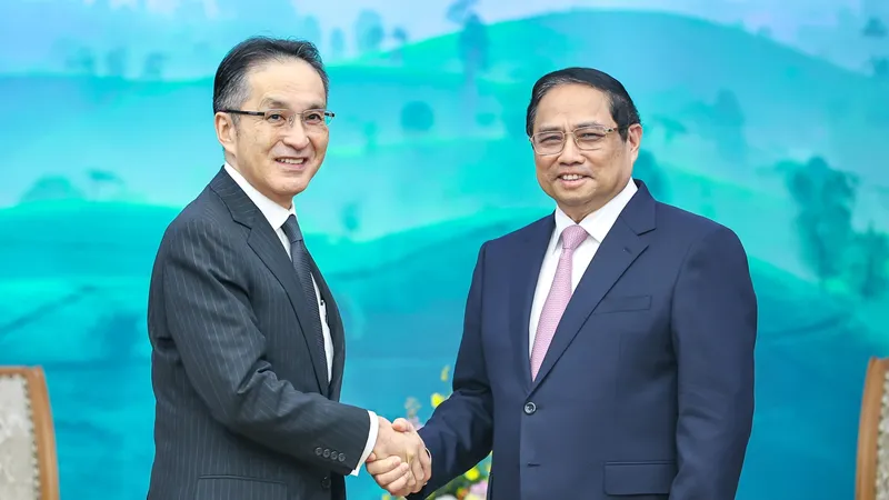 Thủ tướng Phạm Minh Chính tiếp ông Kakinoki Masumi, chiều 13-11. Ảnh: VIẾT CHUNG