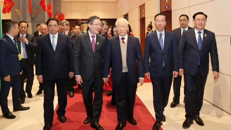 Tổng Bí thư, Chủ tịch nước, Thủ tướng và Chủ tịch Quốc hội cùng đến dự Đại hội Nông dân Việt Nam 