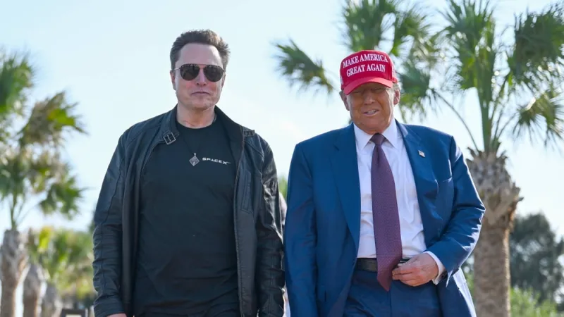 Tỷ phú Musk và Tổng thống đắc cử Trump tham dự sự kiện phóng tàu SpaceX hồi tháng 11-2024. Ảnh: GETTY IMAGES