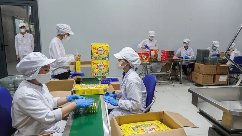 Công ty TNHH Mỹ Phương Food (xã Hòa Sơn, huyện Hòa Vang, TP Đà Nẵng) sản xuất 2 dòng sản phẩm mới phục vụ tết. Ảnh: XUÂN QUỲNH