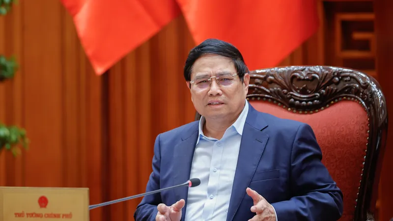 Thủ tướng Phạm Minh Chính, Trưởng Ban chỉ đạo về trung tâm tài chính khu vực và quốc tế tại Việt Nam (BCĐ), chủ trì phiên họp thứ nhất của BCĐ. Ảnh: VGP