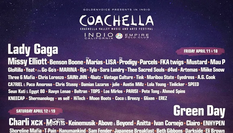 Đội hình biểu diễn được công bố cho sự kiện. Ảnh: Coachella