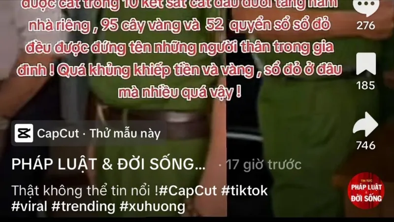 Công an TP Huế điều tra kênh TikTok PHÁP LUẬT & ĐỜI SỐNG đăng tin sai sự thật
