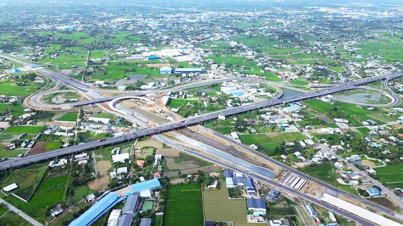 Dự án đường Vành đai 3 TPHCM (đoạn qua tỉnh Tây Ninh) nhìn từ trên cao
