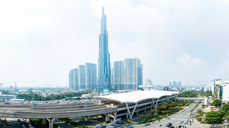  Ga metro Văn Thánh trên tuyến metro số 1 được định hướng phát triển đô thị TOD gắn giao thông công cộng. Ảnh: HOÀNG HÙNG