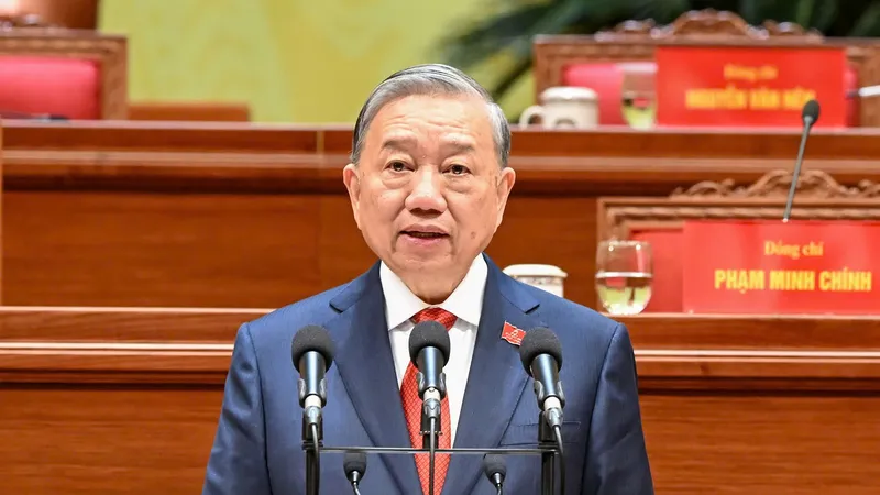 Tổng Bí thư Tô Lâm phát biểu phiên bế mạc, chiều 23-1. Ảnh: VIẾT CHUNG