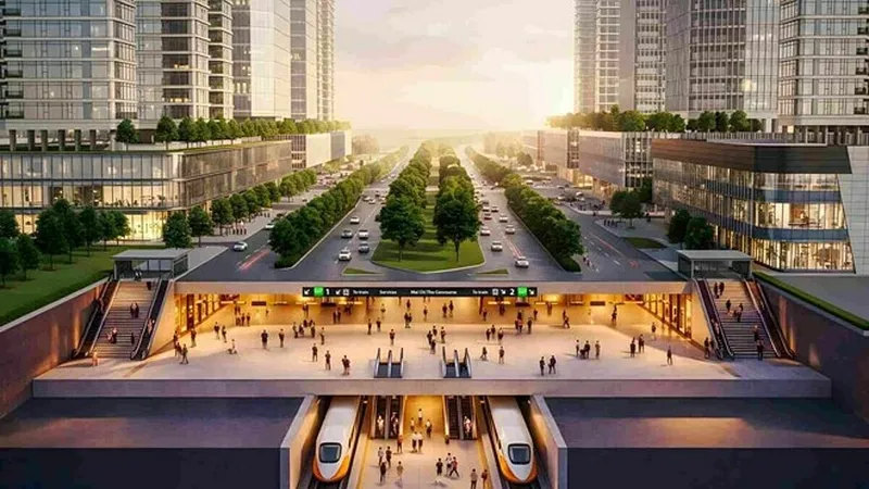 Phối cảnh dự kiến tuyến metro Bến Thành - Thủ Thiêm đi ngầm dưới đường Mai Chí Thọ. Dự án được khởi công trong dịp 30-4 vừa qua 
