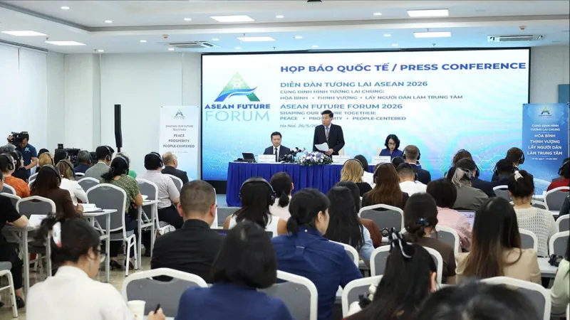 Bộ Ngoại giao chủ trì Họp báo quốc tế về Diễn đàn Tương lai ASEAN 2026. Ảnh: VGP 