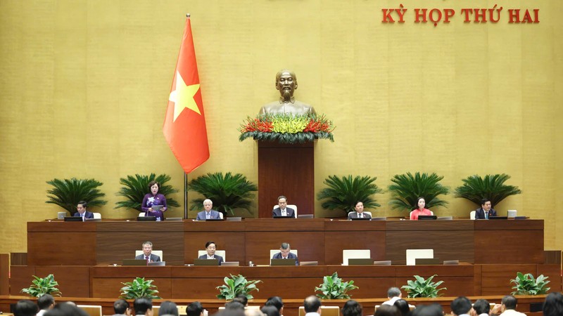 越南第十六届国会第二次会议现场。图自越通社