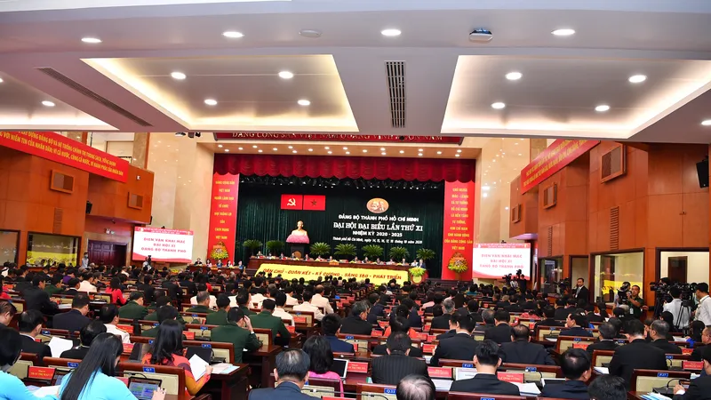 Quang cảnh Đại hội đại biểu Đảng bộ TPHCM lần thứ XI. Ảnh: VIỆT DŨNG