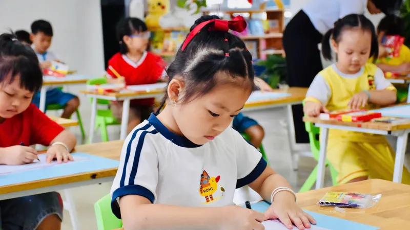 Trẻ mầm non tham dự Ngày hội "Bé vẽ sáng tạo cùng BITEX".