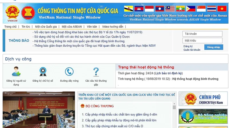 184 thủ tục hành chính tham gia Cơ chế một cửa quốc gia
