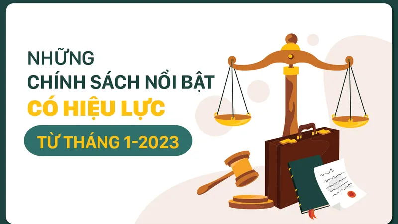 Những chính sách nổi bật, có hiệu lực từ tháng 1-2023