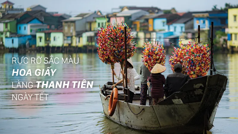 Rực rỡ sắc màu hoa giấy làng Thanh Tiên ngày tết