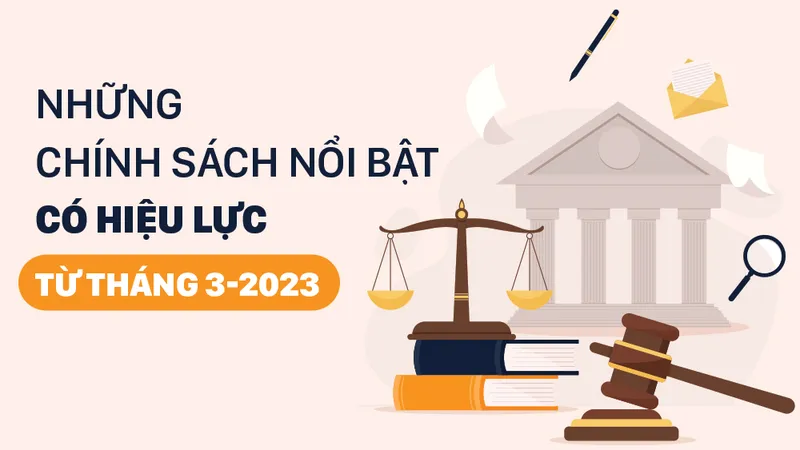 Những chính sách nổi bật, có hiệu lực từ tháng 3-2023
