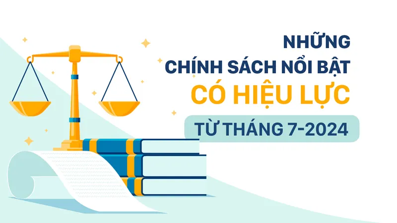 Những chính sách nổi bật, có hiệu lực từ tháng 7-2024