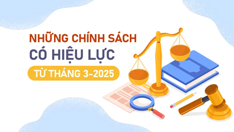 Những chính sách nổi bật, có hiệu lực từ tháng 3-2025