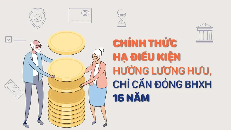 Chính thức hạ điều kiện hưởng lương hưu, chỉ cần đóng bảo hiểm xã hội 15 năm 