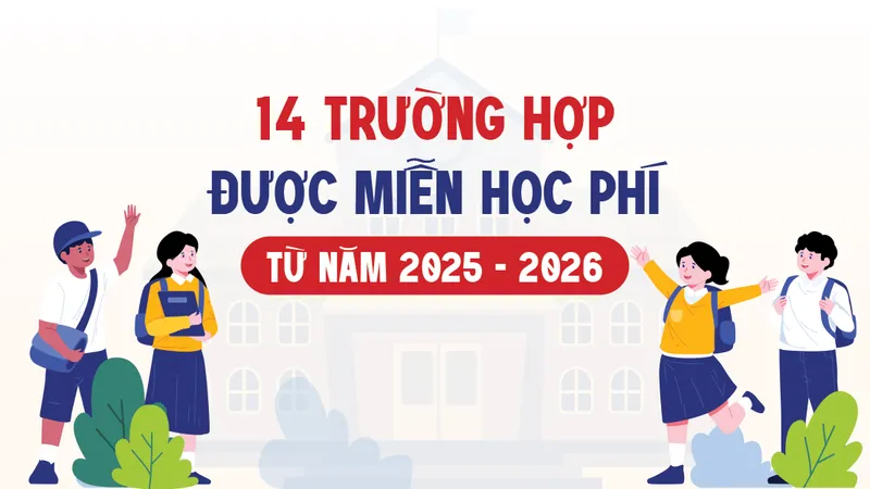 14 trường hợp được miễn học phí từ năm học 2025 - 2026