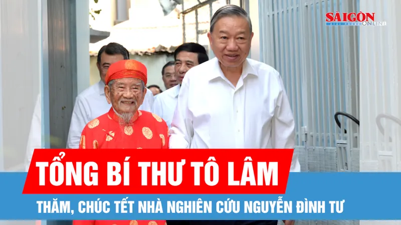 Tổng Bí thư Tô Lâm thăm, chúc tết nhà nghiên cứu Nguyễn Đình Tư