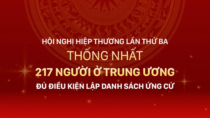 Hội nghị Hiệp thương lần thứ ba thống nhất 217 người ở Trung ương đủ điều kiện lập danh sách ứng cử