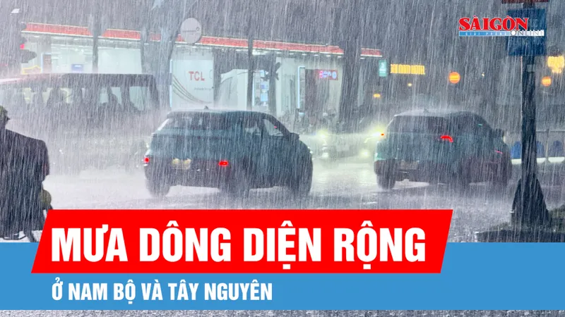 Mưa dông diện rộng ở Nam bộ và Tây Nguyên