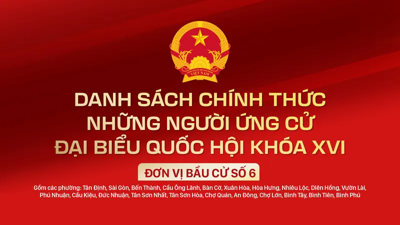 Danh sách chính thức những người ứng cử ĐBQH khóa XVI - Đơn vị bầu cử số 6
