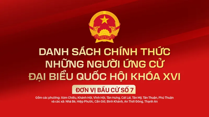 Danh sách chính thức những người ứng cử ĐBQH khóa XVI - Đơn vị bầu cử số 7