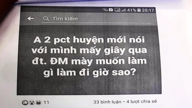 Cho rằng bị “xúc phạm” trên facebook, Phó Chủ tịch huyện đề nghị công an xử lý