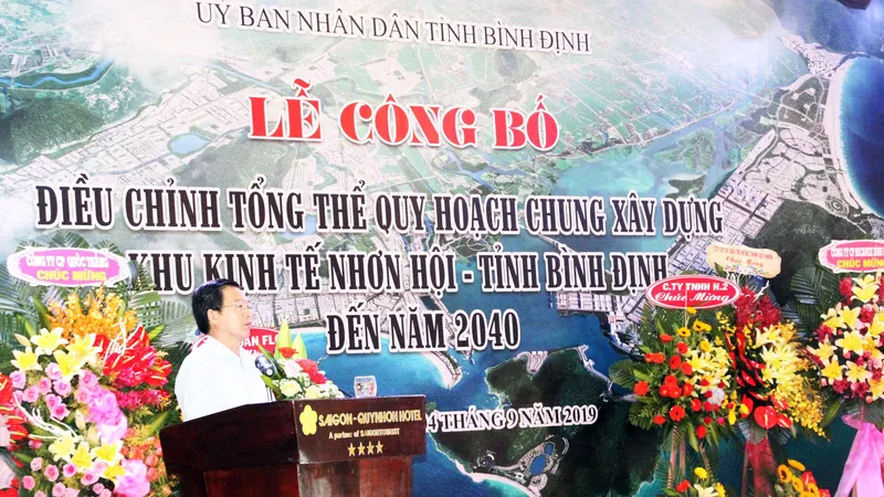 Chủ tịch UBND tỉnh Bình Định phát biểu tại lễ công bố