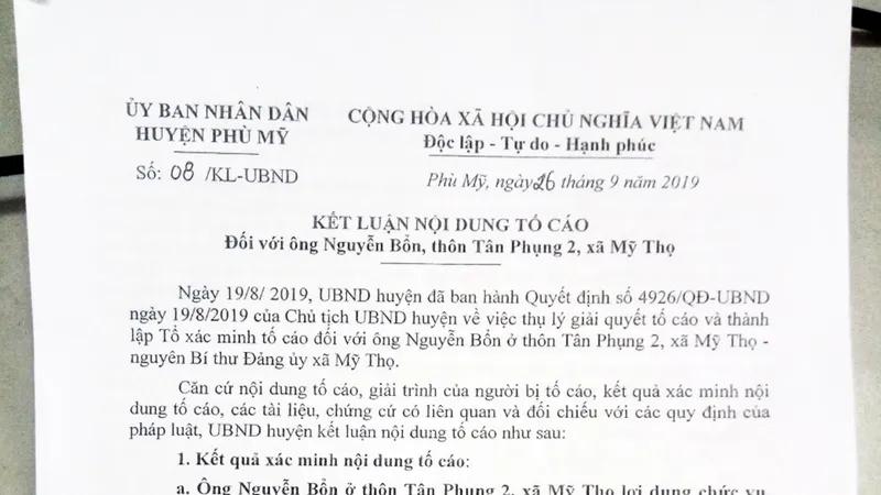 Xử lý nguyên Bí thư xã khai man thành tích