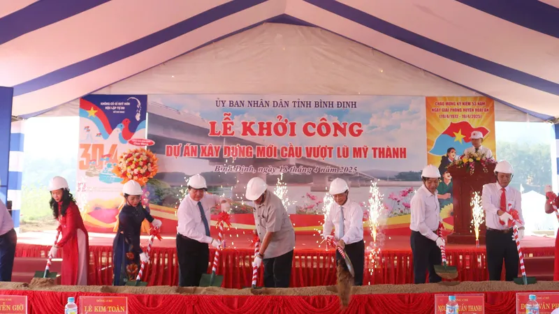 Khởi công cầu vượt lũ gần 150 tỷ đồng qua sông An Lão, tỉnh Bình Định